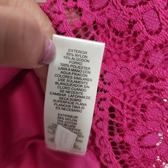 Eliza J Pink Fucia Lace Cocktail Dress Evening Event Party Wedding Guest - Picture 12 of 13